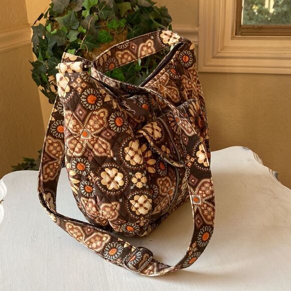 Vera Bradley Brown and Orange Crossbody Bag - Picture 2 of 15